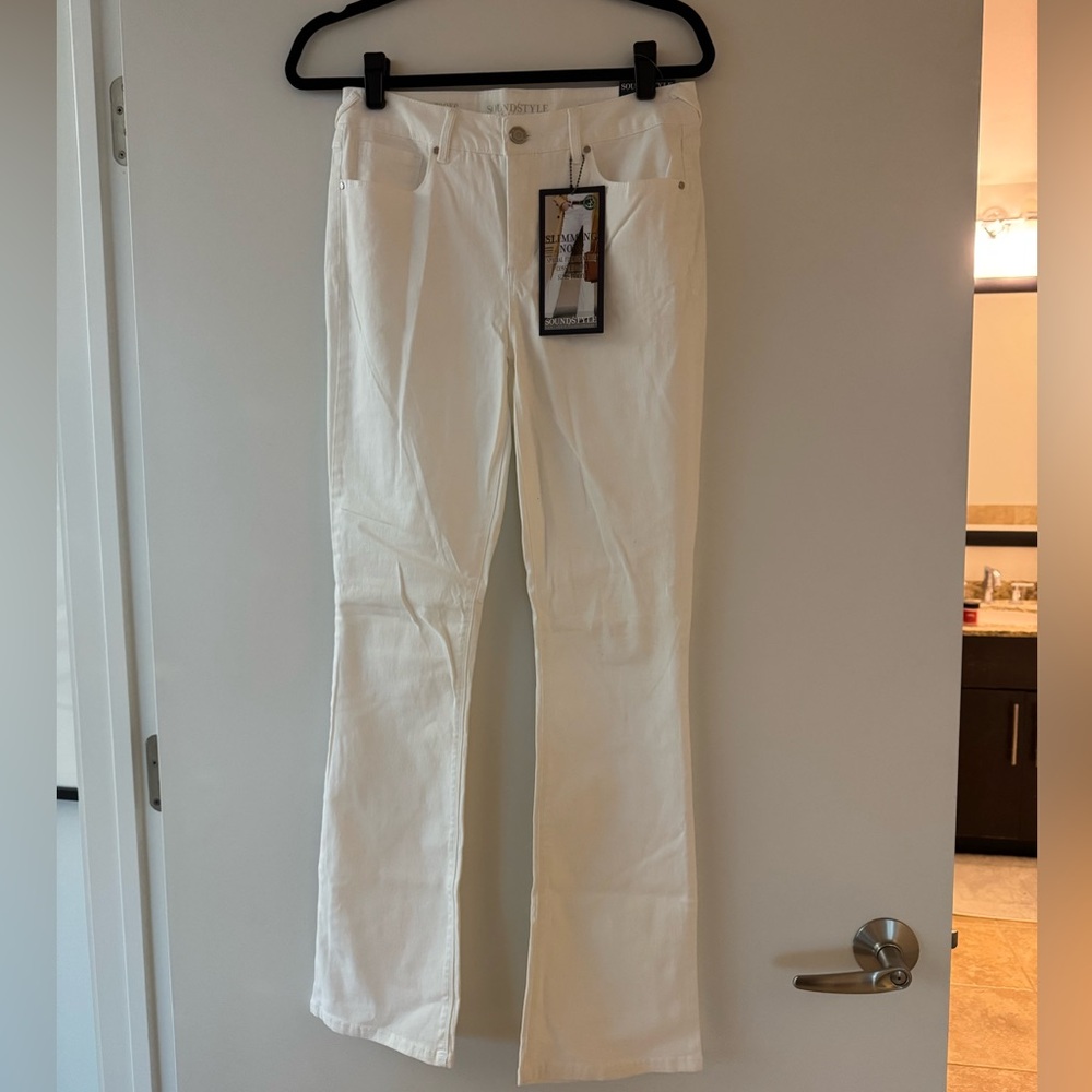SoundStyle HighRise Bootcut White Women's Jeans NWT